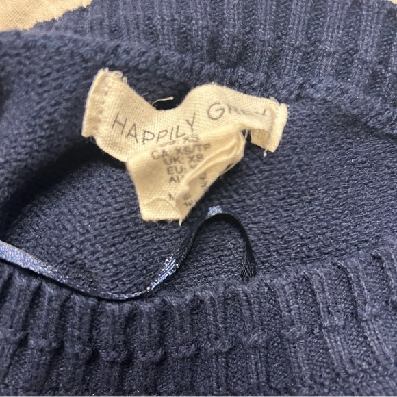 Happily Grey Navy Blue Seashell Sweater, Size XS - Picture 6 of 7